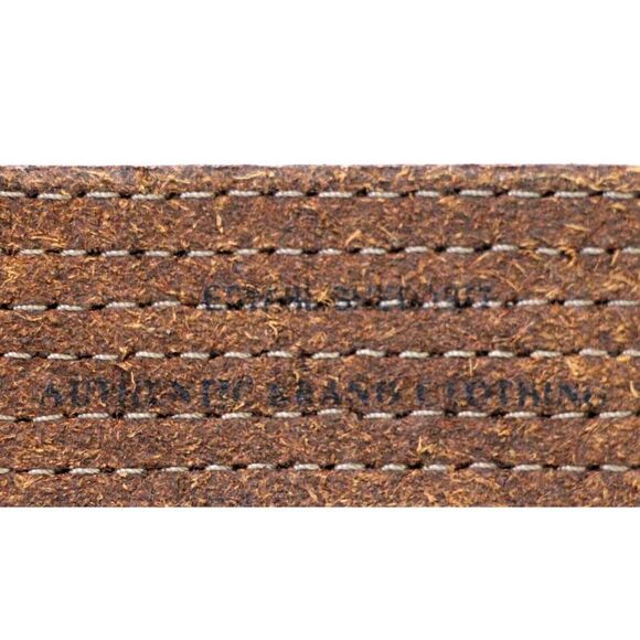 AEO BROWN GENUINE LEATHER 1.5"Wd STITCHED CASUAL WOMEN'S BELT Sz M (F93 - Picture 8 of 11